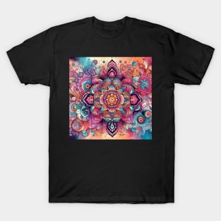 Psychedelic looking abstract illustration flowers T-Shirt